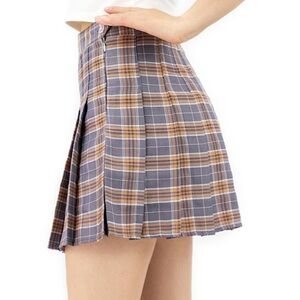 GRAY PLAID TENNIS SKIRT